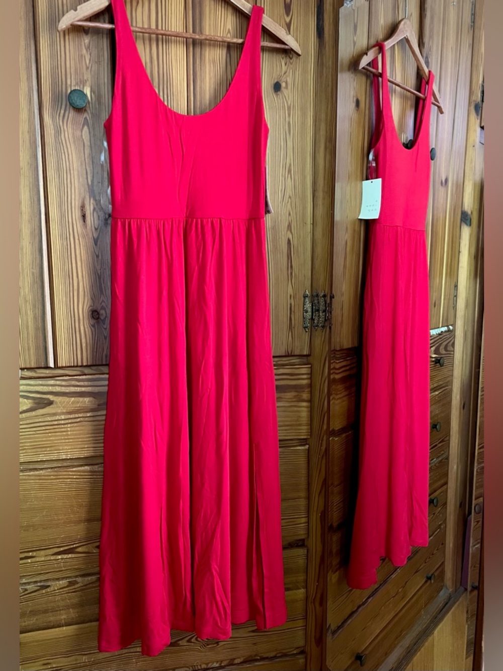 NWT A New Day- Red Midi Dress Sleeveless Lightweight XS pockets, side slit - Picture 2 of 14